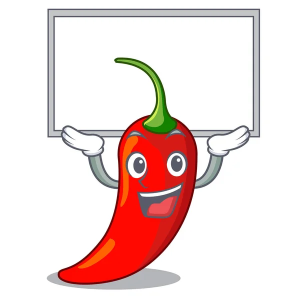 Hasta tablero de dibujos animados rojo picante chile natural — Vector de stock