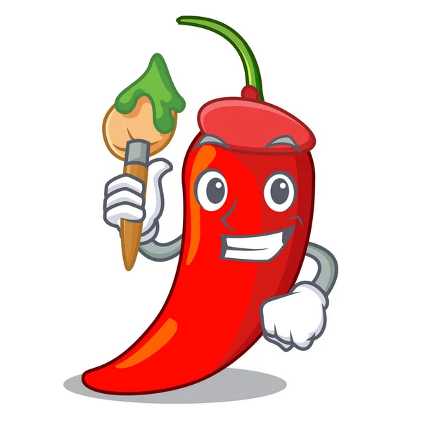 Artysta komiksową czerwony gorący naturalne papryka chili — Wektor stockowy