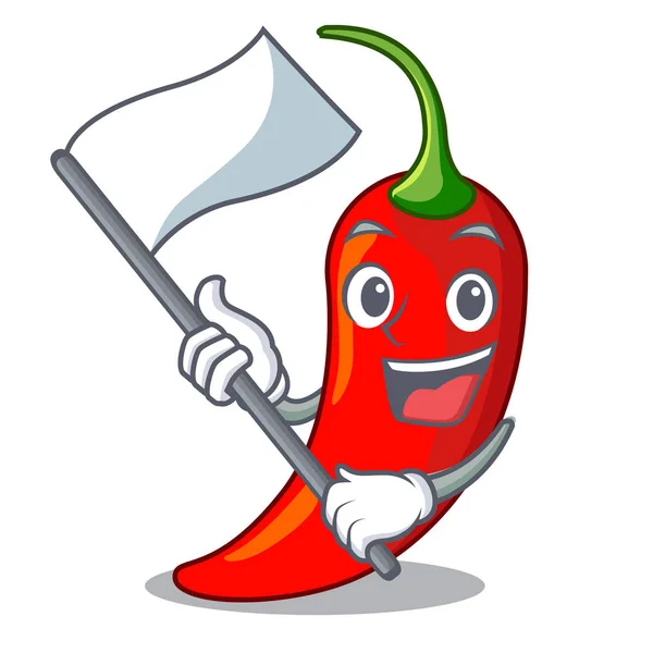 Con bandera de chile rojo aislado en la mascota — Vector de stock