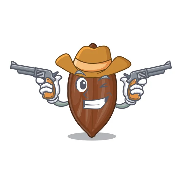 Cowboy noix de pécan sur une table de dessin animé — Image vectorielle