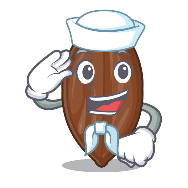 Pekanové ořechy na stole karikatury námořníka — Stockový vektor