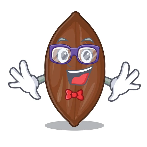 Geek karakter kacang dalam mangkuk kayu - Stok Vektor