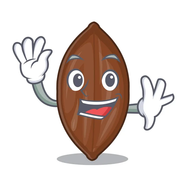 Mengayunkan kacang pecan karakter dalam mangkuk kayu - Stok Vektor
