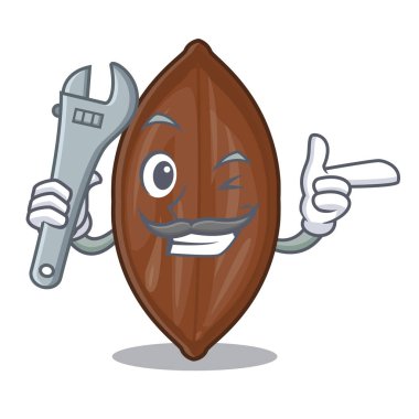 Maskot izole mekanik taze pekan fındık