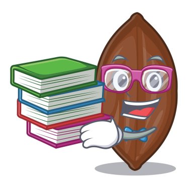 Öğrenci maskotu izole kitap taze cevizli fındıklı