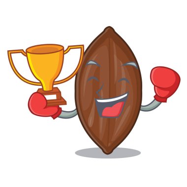 Maskot izole boks şampiyonu taze pekan fındık