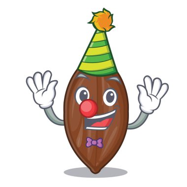 Palyaço taze pekan fındık maskotu izole