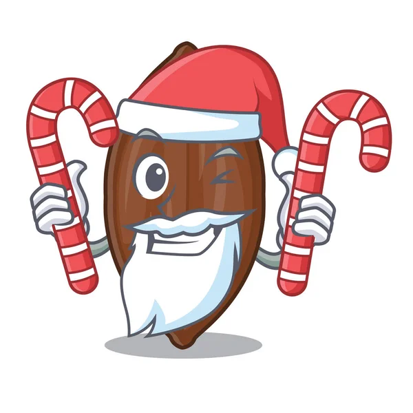 Santa con nueces frescas de nueces dulces aisladas en la mascota — Vector de stock