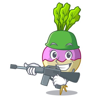 Ordu karikatür şalgam kök bahçesinde