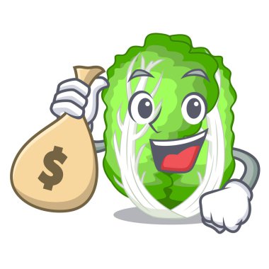 Para çantası Çin lahanası ile sepet çizgi film