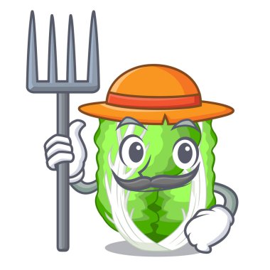 Çiftçi Çin lahanası sepet karikatür