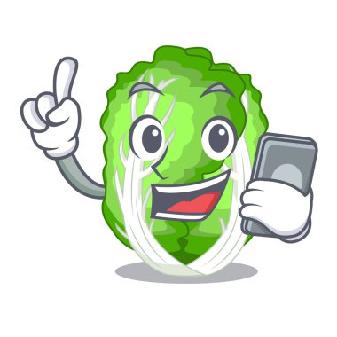 Sepet karikatür ile telefon Çin lahanası