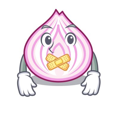 Maskot izole sessiz taze dilim soğan