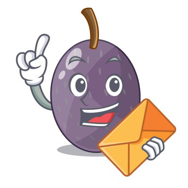 Zarf kadife demirhindi meyve ile şişe cam çizgi film