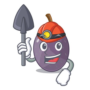 Madenci kadife demirhindi tropikal meyve tablo karikatür