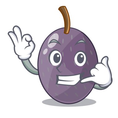 Bana kadife Demirhindi Meyve maskotu izole çağrı