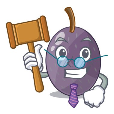 Yargıç kadife Demirhindi Meyve maskotu izole