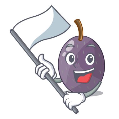 Maskot izole bayrak kadife demirhindi meyve ile