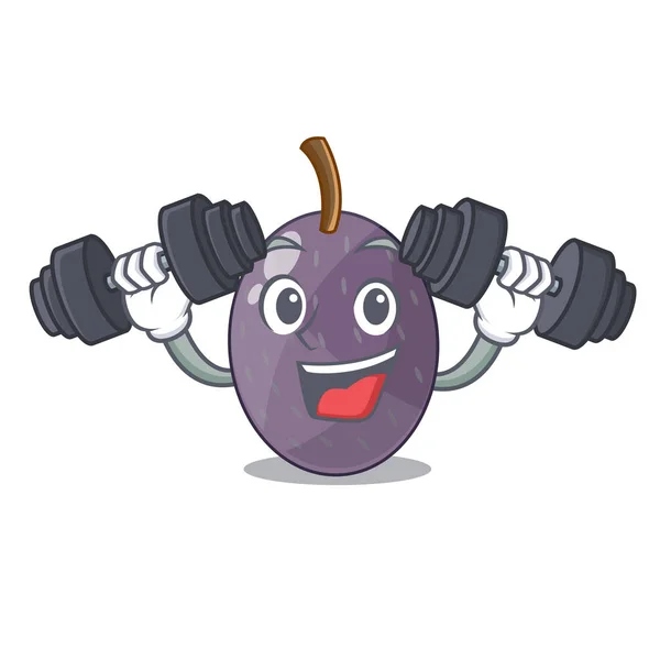 Fitness velvet buah asam di piring kartun - Stok Vektor