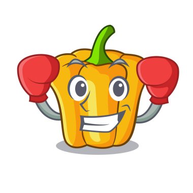 Karakter olgun sarı biber yemek pişirmek için boks