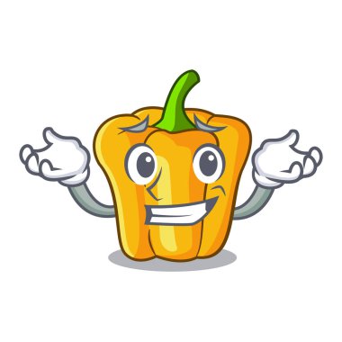 Taze sırıtan çizgi film içinde belgili tanımlık çarşı sarı biber