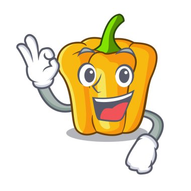 Piyasada iyi karikatür taze sarı biber