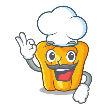 Şef çizgi film içinde belgili tanımlık çarşı'deki taze sarı biber