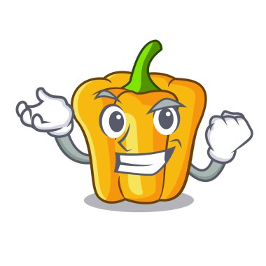 Pazarda başarılı karikatür taze sarı biber