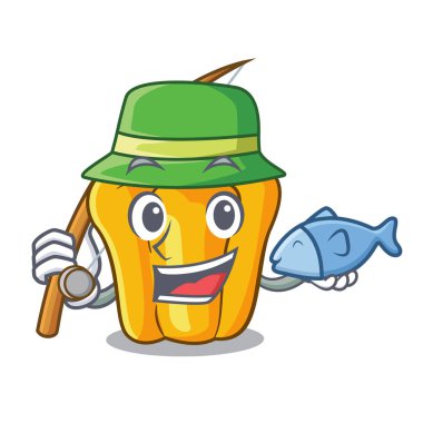 Tatlı sarı biber mutfak karikatür Balık tutma