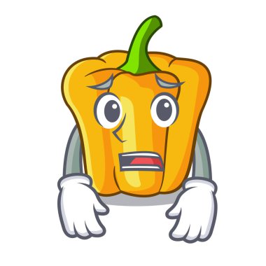 Mutfak karikatür korkuyor tatlı sarı biber