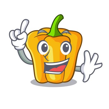 Parmak tatlı sarı biber maskotu izole