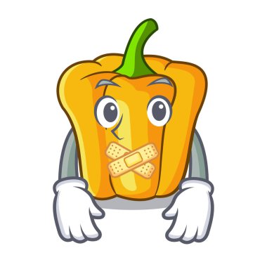 Sessiz tatlı sarı biber maskotu izole