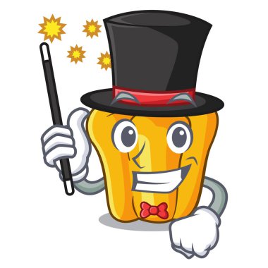 Sihirbaz tatlı sarı biber maskotu izole