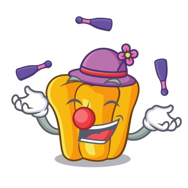 Tatlı sarı biber maskotu izole hokkabazlık