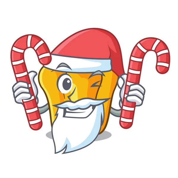 Santa con dulce pimiento amarillo aislado en la mascota — Vector de stock