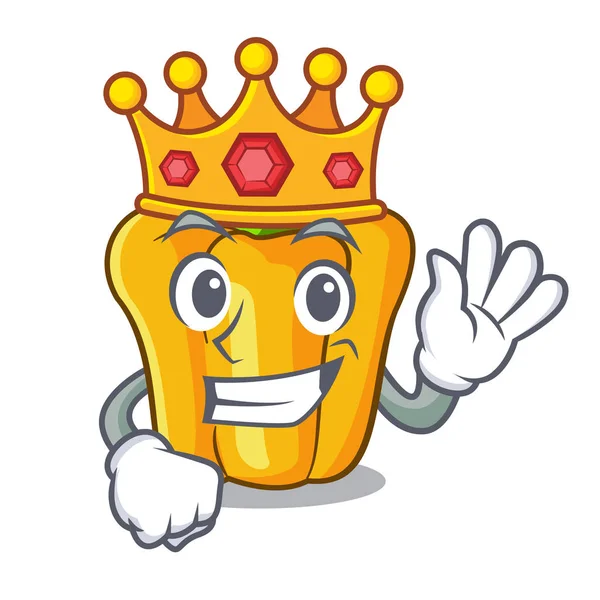 Kral tatlı sarı biber maskotu izole