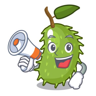 Megafon çizgi film soursop meyve ile piyasada