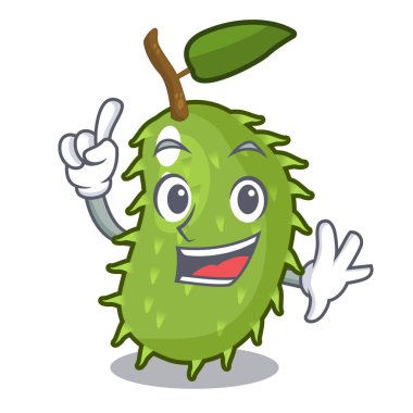 Parmak taze soursop meyve maskotu izole
