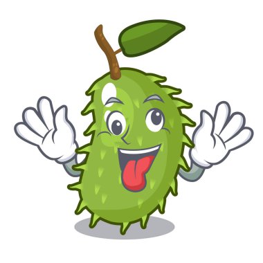 Maskot izole deli taze soursop meyve