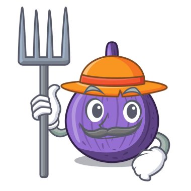 Çiftçi karakter incir meyve sağlıklı yaşam vektör çizim için