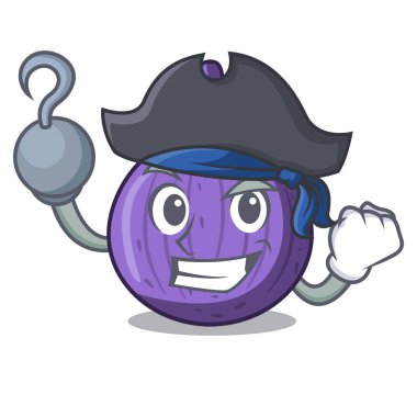 Korsan karakter incir meyve sağlıklı yaşam vektör çizim için