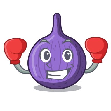 Boks karakter incir meyve sağlıklı yaşam vektör çizim için