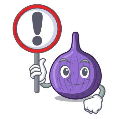 İşareti karakter incir meyve ile sağlıklı yaşam vektör çizim