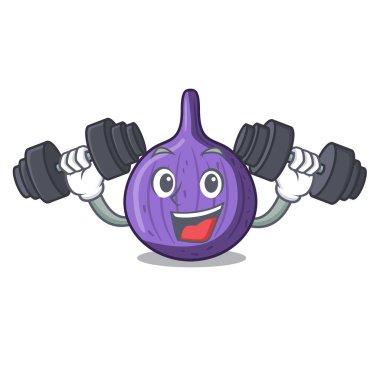 Fitness karakter incir meyve sağlıklı yaşam vektör çizim için