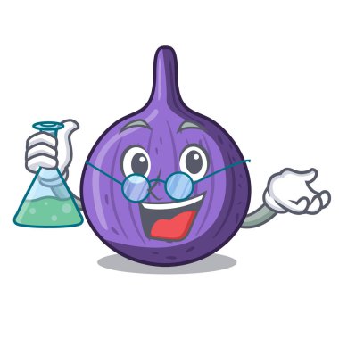 Profesör olgun tatlı incir plaka karikatür vektör çizim üzerinde