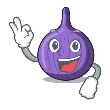 Tamam olgun tatlı incir plaka karikatür vektör çizim üzerinde