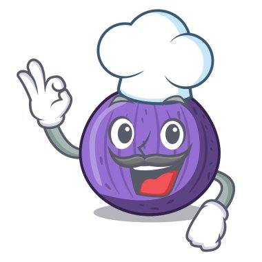 Şef olgun tatlı incir plaka karikatür vektör çizim üzerinde