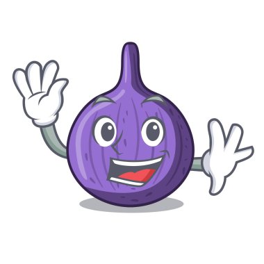 Olgun tatlı incir plaka karikatür vektör çizim üzerinde sallayarak