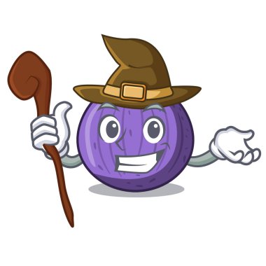 Tablo karikatür vektör çizim üzerinde taze tatlı incir cadı