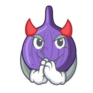 Şeytan taze tatlı incir tablo karikatür illüstrasyon vektör